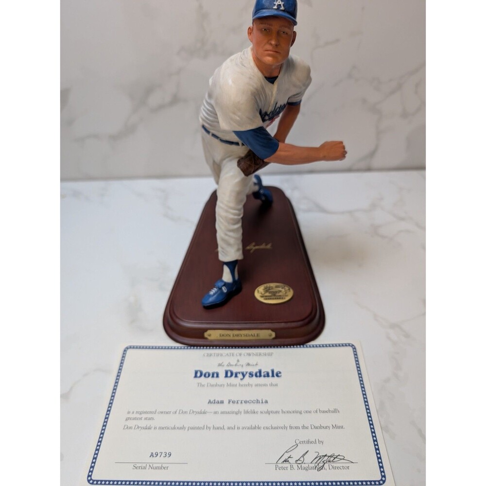 All Star Danbury Mint Don Drysdale 8" Figurine 1999 LA Dodgers - No Issues